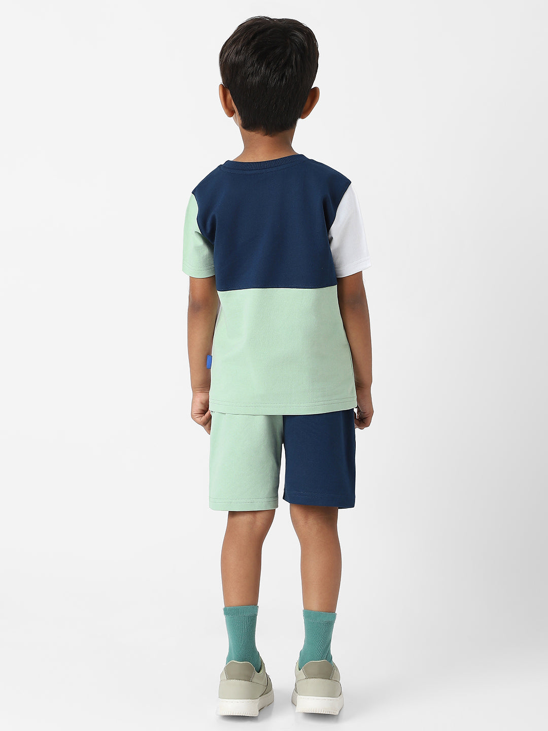 Nautinati Boys' Colourblock Combo Set of T-shirt and Shorts