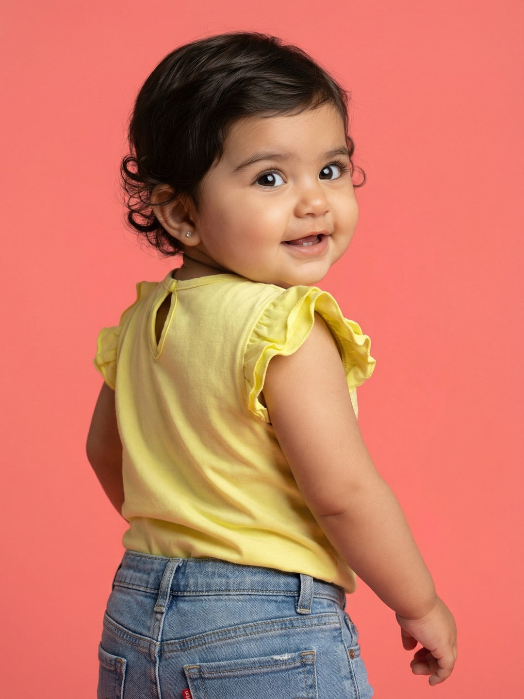 Nautinati Baby Girls' 100% Cotton Pack of 2 Graphic & All-over Print Tops