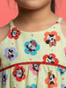 Nautinati Girls' 100% Cotton All-over Disney Minnie Mouse Floral Printed A-line Tiered Dress with Ladder Lace Design