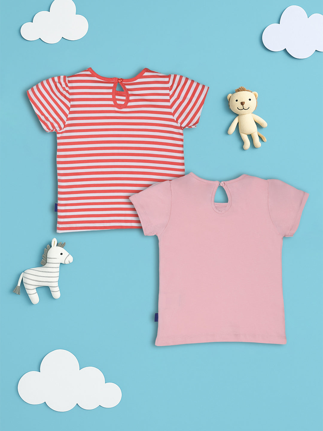 Nautinati Cotton Pack Of 2 T-Shirts For Girls