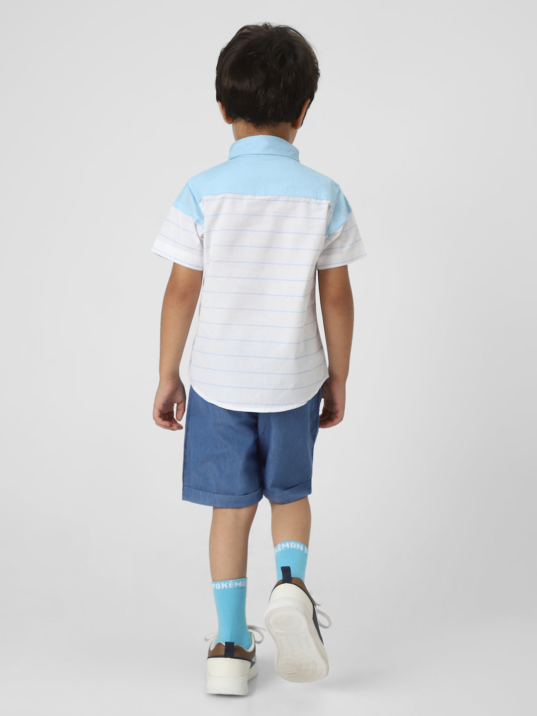 Nautinati Boys' Combo Set Of Striped Shirt And Shorts