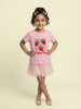 Nautinati Girls' 100% Cotton Pack of 2 Strawberry Graphic & All-over Print Crew Neck T-shirts