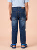 Nautinati Boys Pure Cotton Dark Wash Straight Fit Jeans
