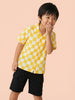Nautinati Boys Pure Cotton Checkerboard Print Oversized Resort Shirt
