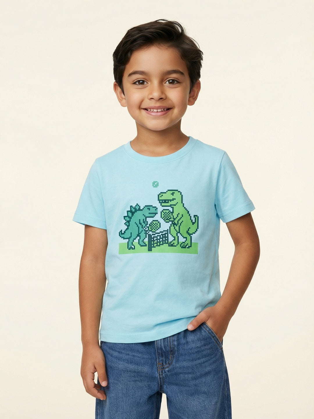 Nautinati Boys' 100% Cotton Pack of 3 Gaming Print Crew Neck T-shirts