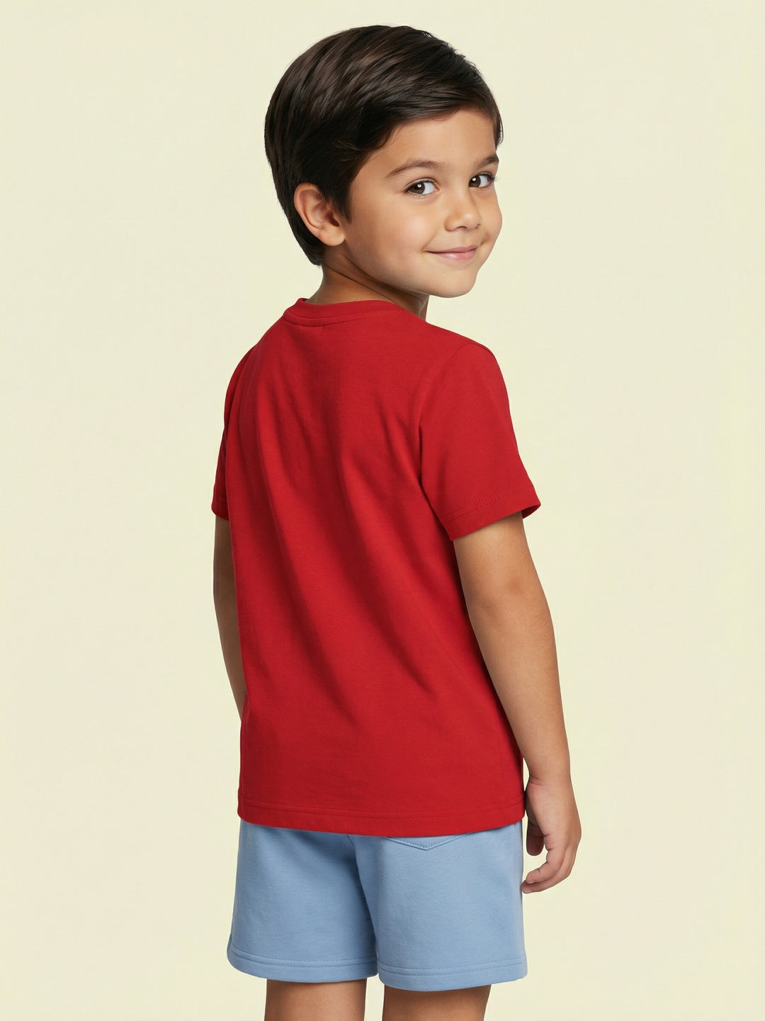 Nautinati Boys' 100% Cotton Crew Neck Marvel Spiderman Placement Print T-shirt