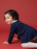 Nautinati Baby Girls Santa Christmas Sweatshirt Dress with Peter Pan Collar
