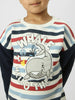 Boys Striped Drop Shoulder Winter Sweatshirt