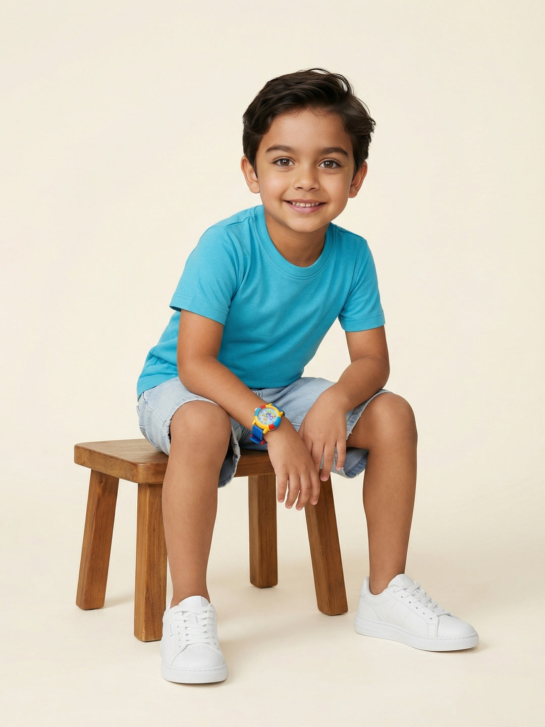 Nautinati Boys' 100% Cotton Pack of 3 Solid Essentials Crew Neck T-shirts