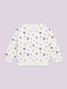 Nautinati White All Over Print Sweatshirt Set For Girls