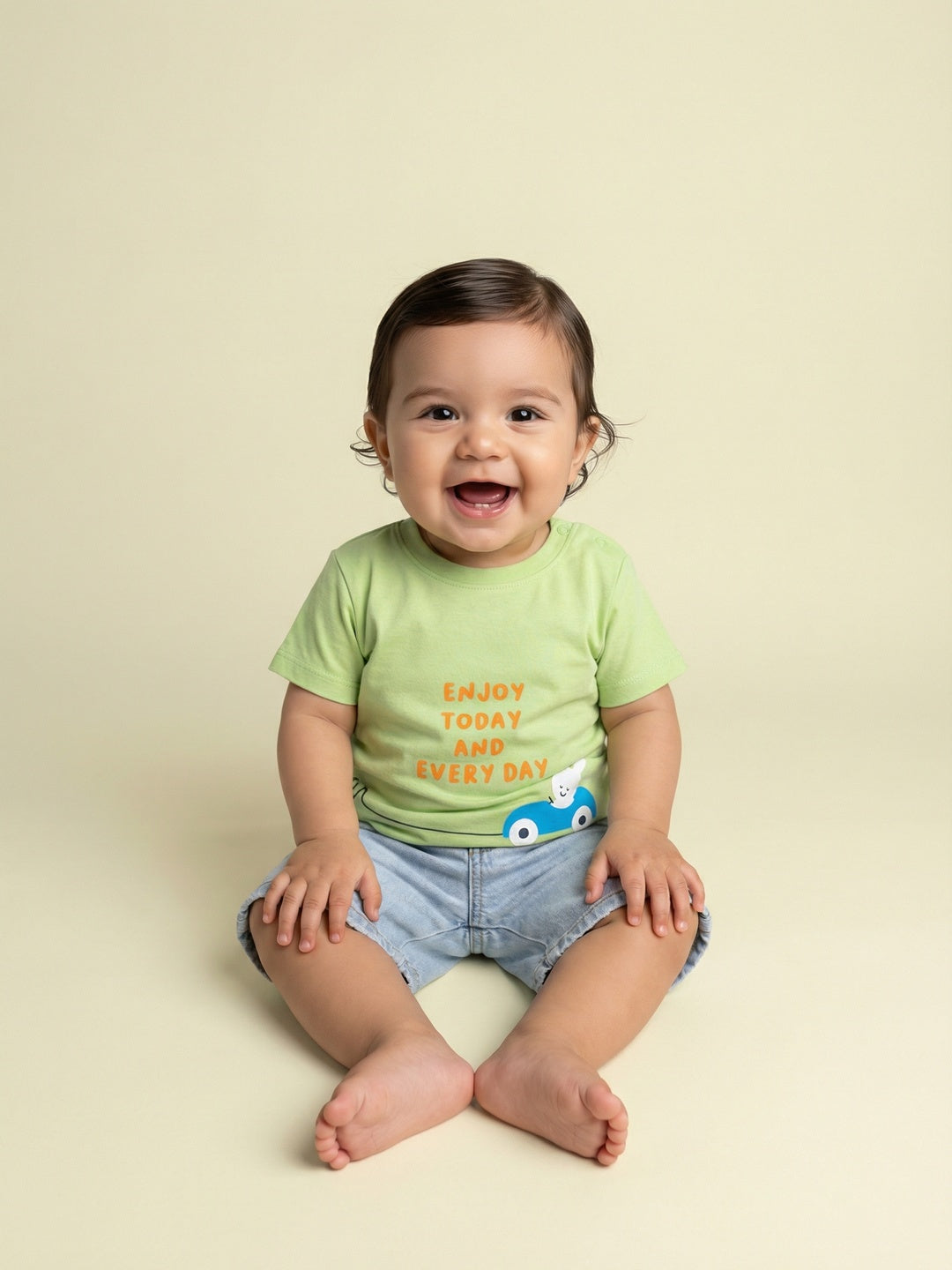 Nautinati Baby Boys' 100% Cotton Pack of 2 Placement Print T-shirts