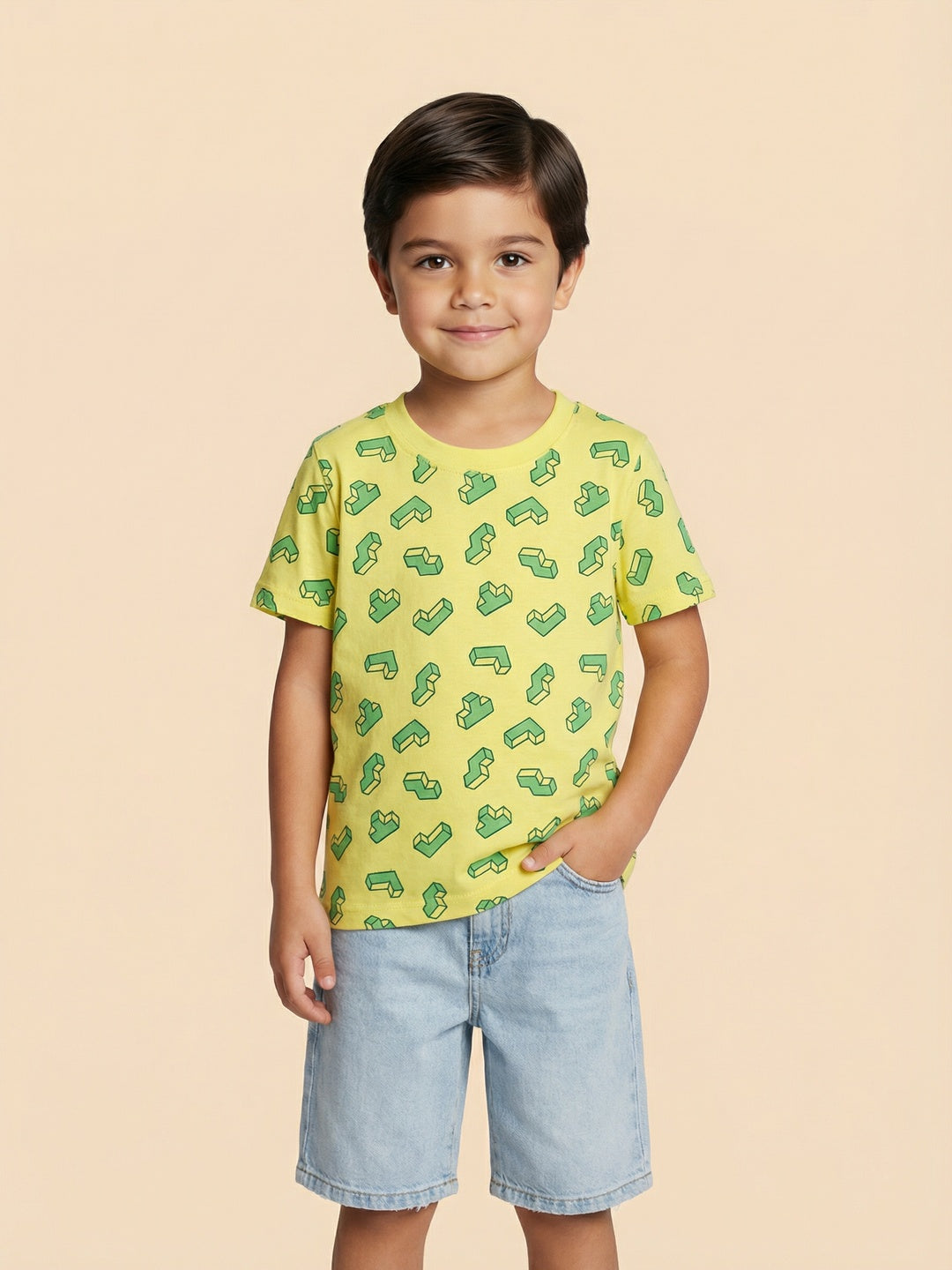 Nautinati Boys' 100% Cotton Pack of 2 Gaming Print  Crew Neck T-shirts