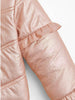 Nautinati Metallic Quilted Holographic Puffer Jacket With Fur Hood for Girls