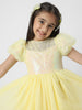 Nautinati Girls' Embellished Dress With Puff Sleeves