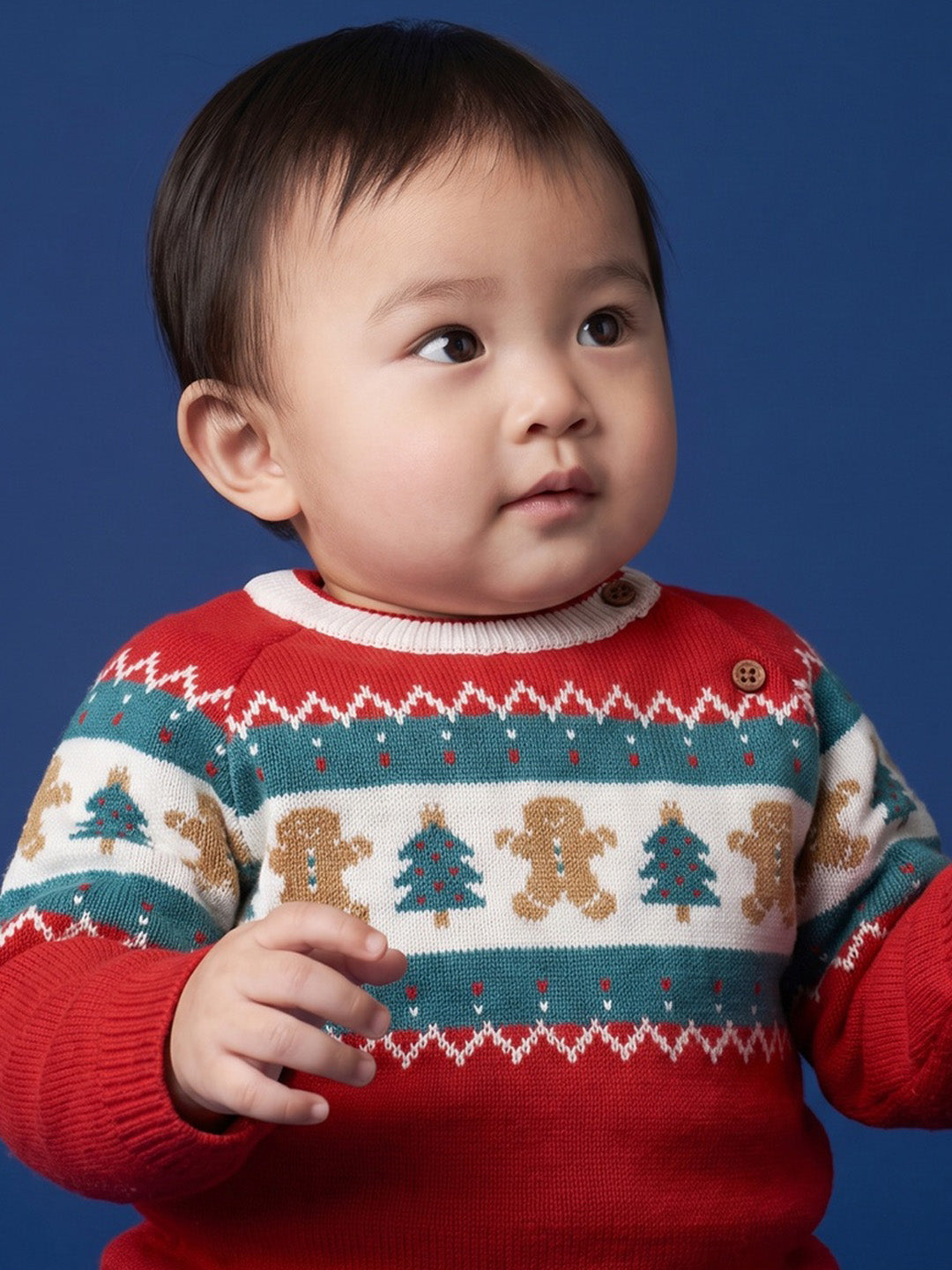 Nautinati Baby Boys Christmas Winter Set with Sweater Joggers and Matching Cap
