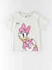 Nautinati Pack of 2 White Minnie Mouse and Daisy Print T-shirts for Girls