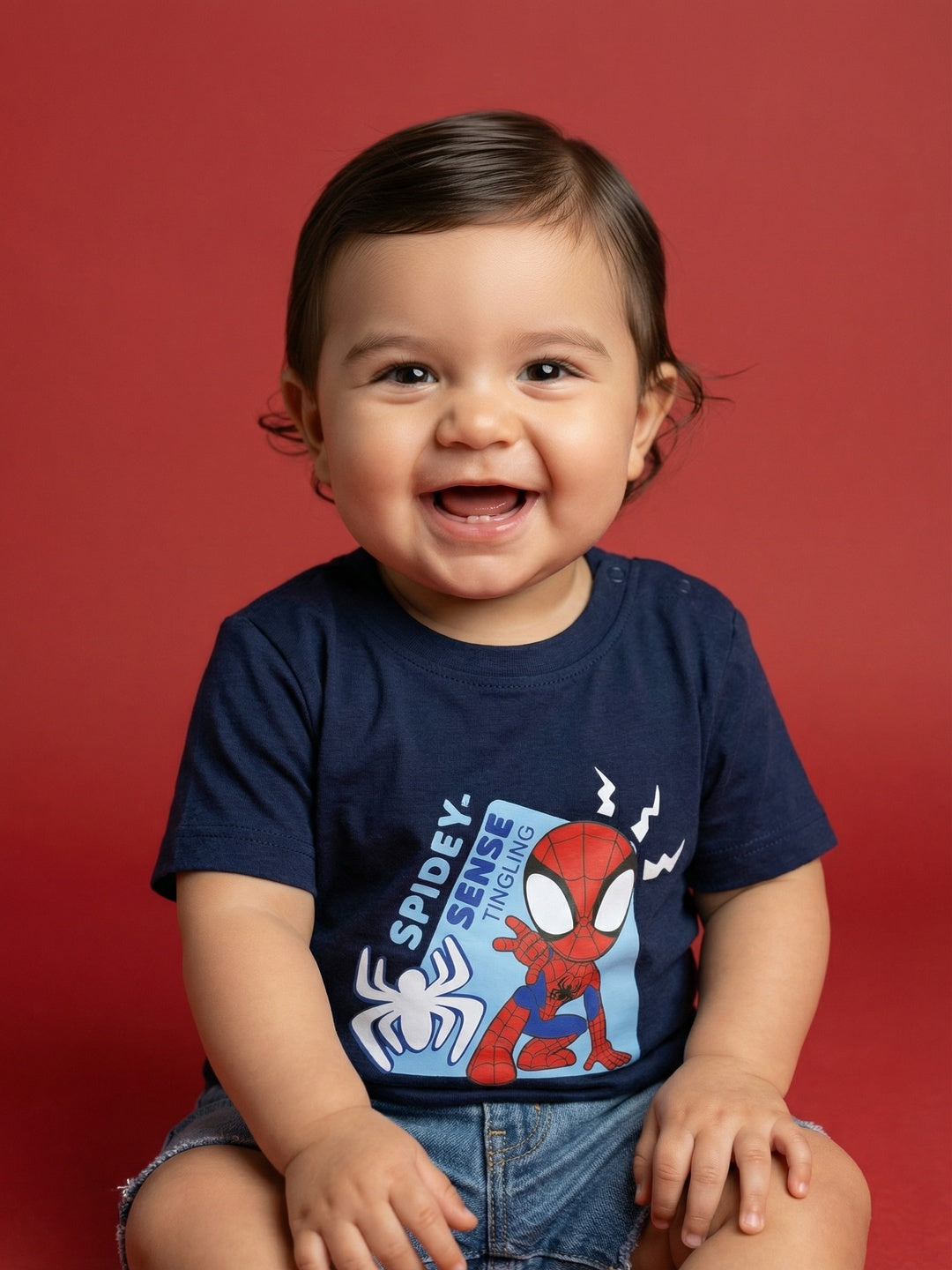 Nautinati Boys' Cotton Marvel Spiderman Printed T-shirt