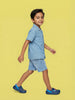 Nautinati Boys Pure Cotton Graphic Oversized Denim Resort Shirt