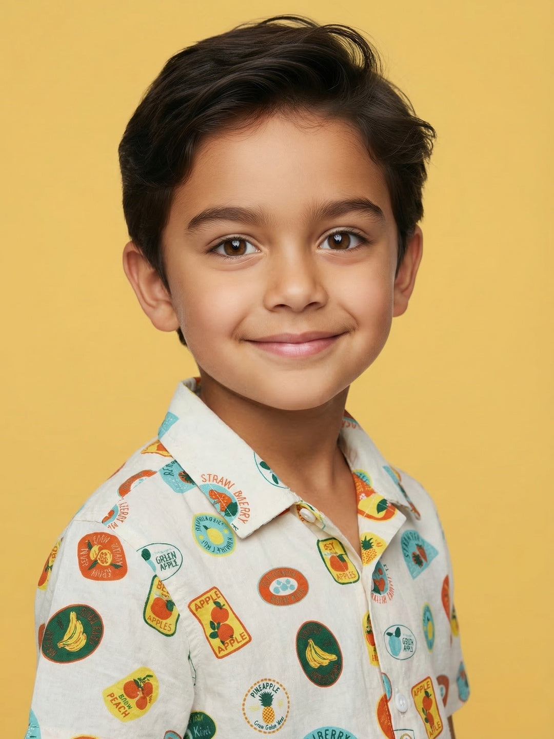 Nautinati Boys' 100% Cotton Tropical All-over Print  Oversized Resort Shirt