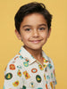 Nautinati Boys' 100% Cotton Tropical All-over Print  Oversized Resort Shirt