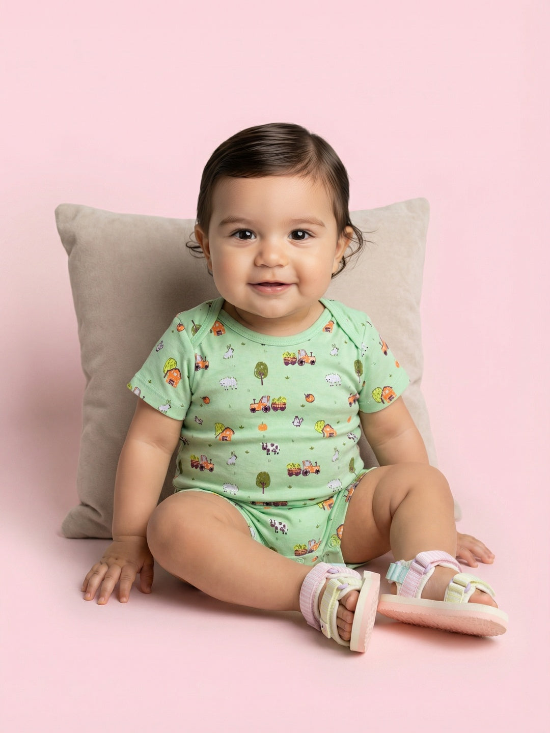 Nautinati  Baby Boys' 100% Interlock Cotton Pack of 2 Tropical Print Rompers