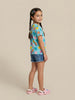 Nautinati Girls' 100% Cotton Pack of 2 Strawberry Graphic & All-over Print Crew Neck T-shirts
