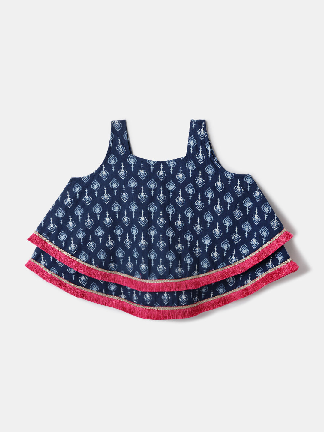 Nautinati Girls' Cotton Festive Printed Top and Dhoti Set with sling | Age 2-10 Years