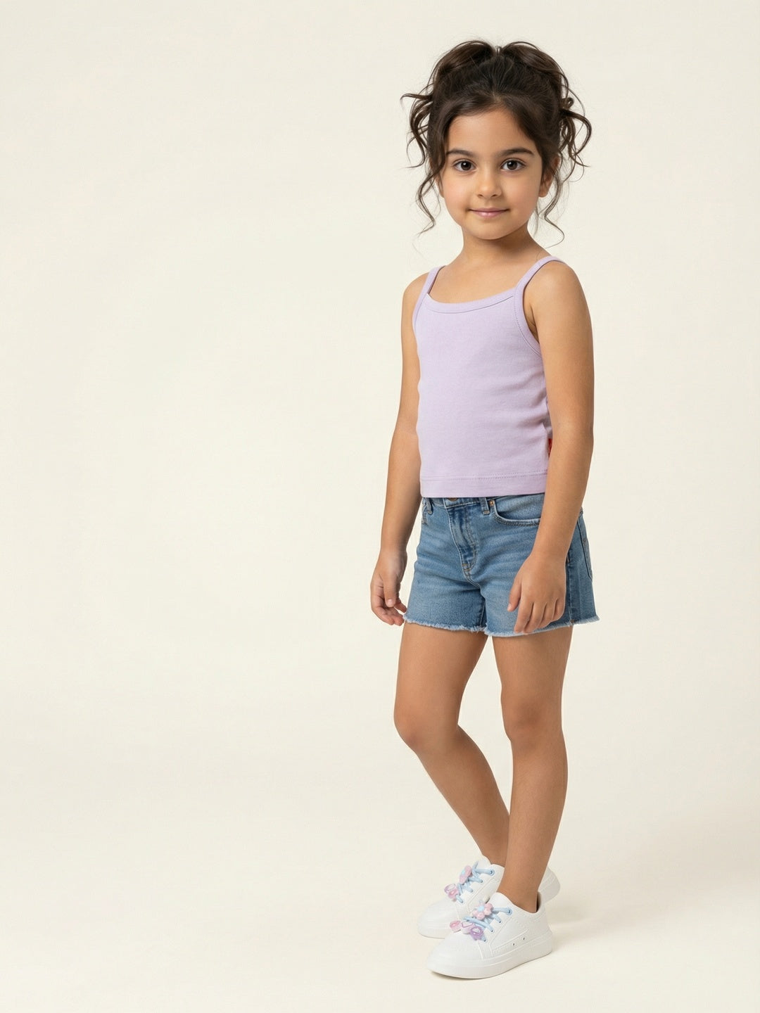 Nautinati Girls' 100% Cotton Pack of 2 Solid Essentials Camisoles