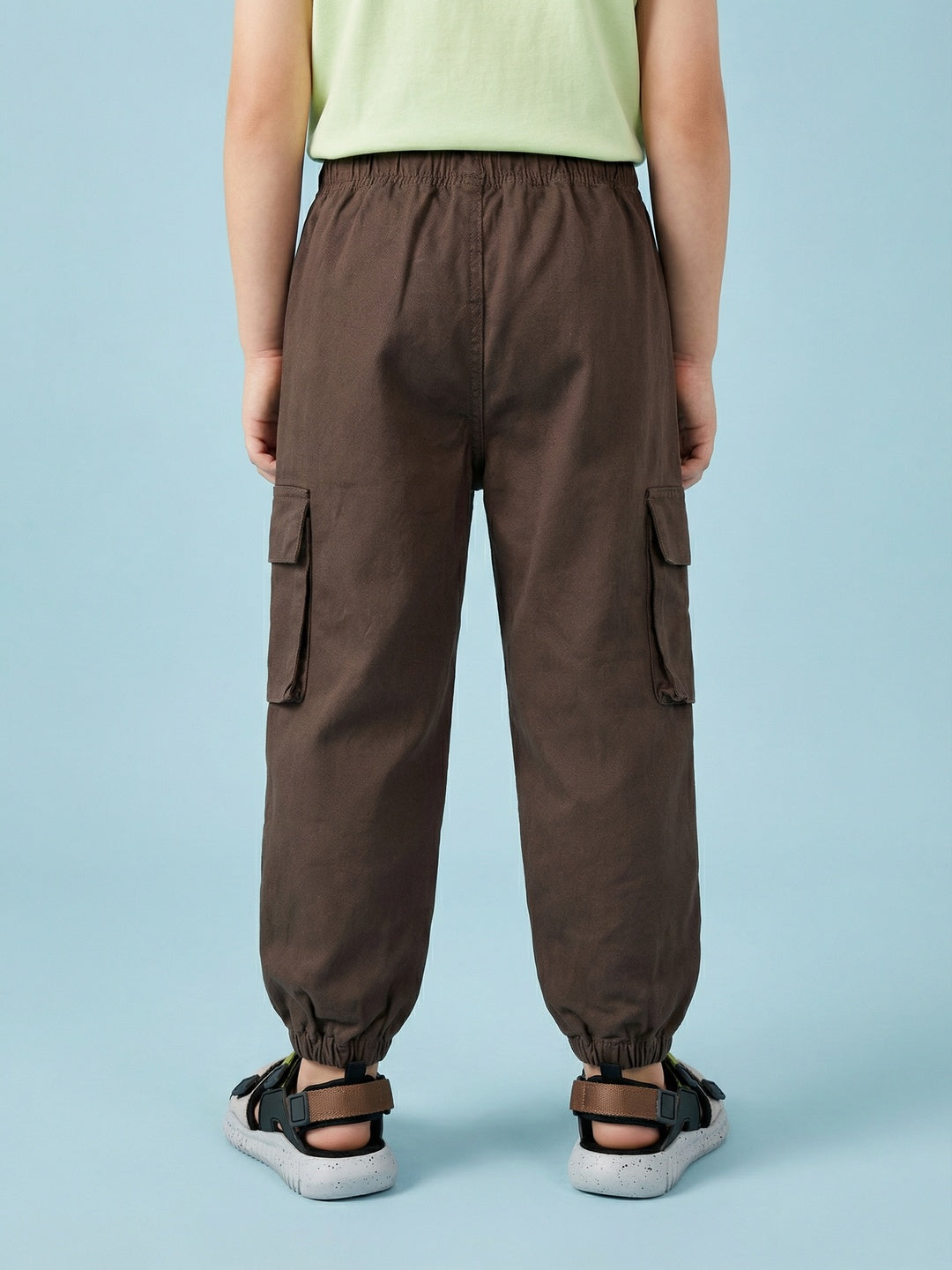 Nautinati Boys' 100% Cotton Woven Cargo Joggers with  Badge