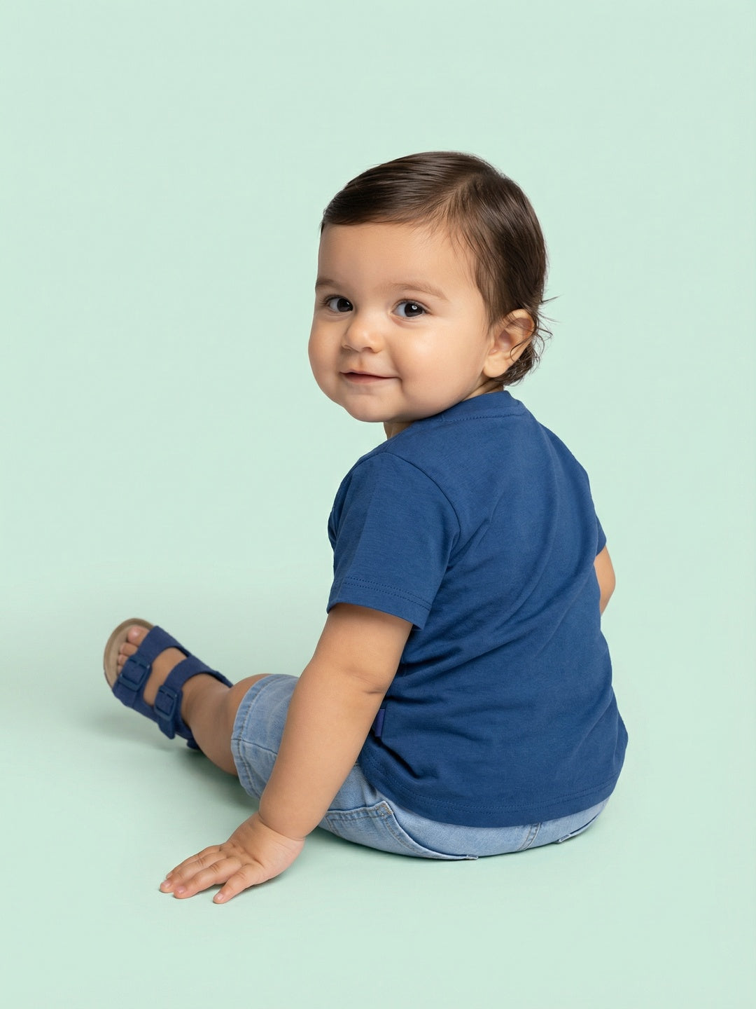 Nautinati Baby Boys' 100% Cotton Pack of 2 Printed Round Neck T-shirts