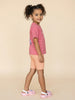 Nautinati Girls Pink Cotton Cowgirl Print Oversized Fit Crew Neck T-shirt and Elasticated Shorts Clothing Set