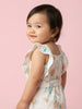 Nautinati Girls' 100% Cotton All-over Floral Print Jumpsuit with Mock Belt