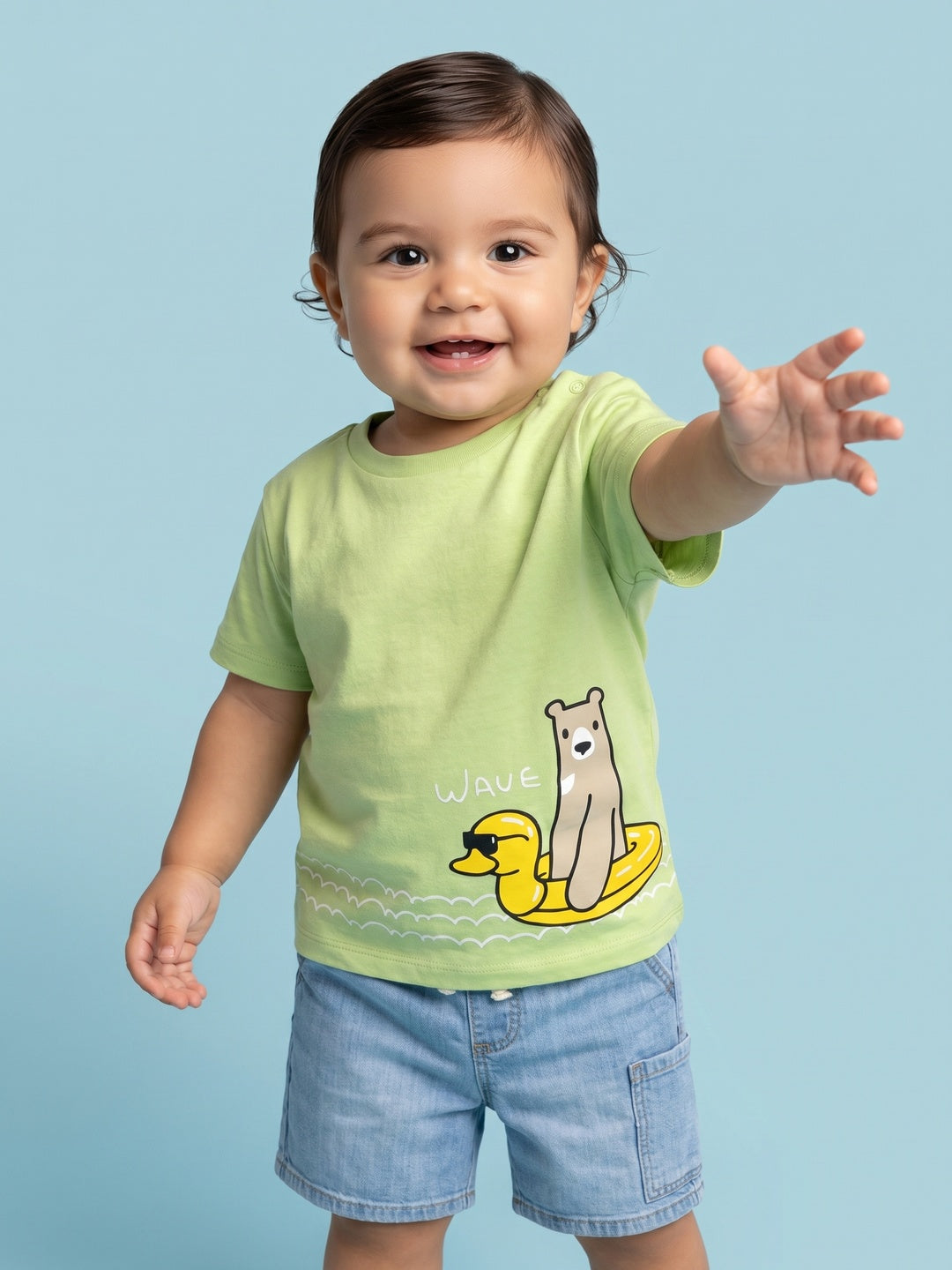 Nautinati Boys' Pack of 3 Cotton Sea Animal Printed T-shirts