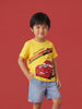 Nautinati Boys' 100% Cotton Crew Neck Disney Cars Placement Print T-shirt