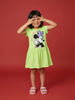 Nautinati Girls' 100% Cotton Disney Minnie Mouse Placement Print A-line Dress
