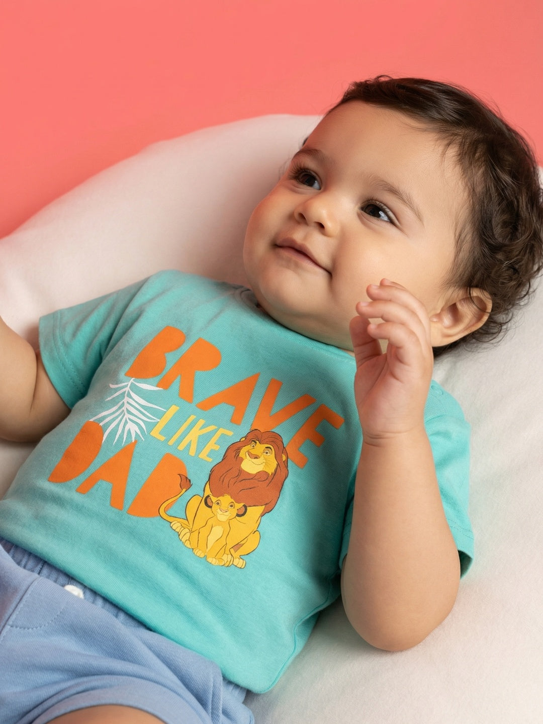 Nautinati Boys' Cotton Disney The Lion King Printed T-shirt with Snap Buttons