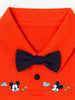 Nautinati Red Mickey Mouse Graphic Bodysuit With A Blue Bow For Infant Boys