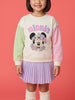 Nautinati Girls Disney Minnie Mouse Oversized Colourblock Puff Printed Sweatshirt
