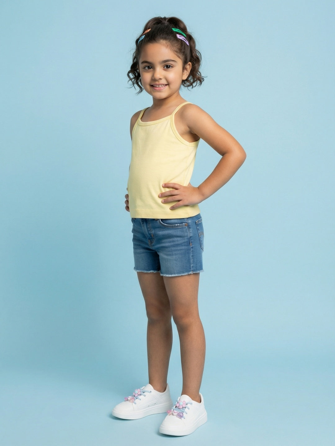 Nautinati Girls' 100% Cotton Pack of 3 Solid Essentials Camisoles