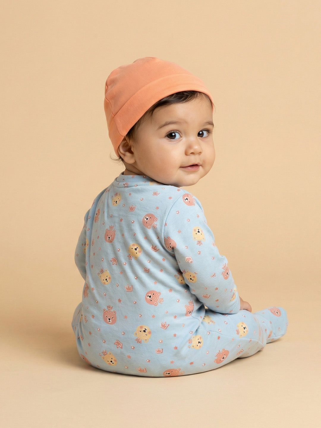 Nautinati Baby Boys 100% Cotton All-over & Placement Teddy Print 5-pieces Gift Set