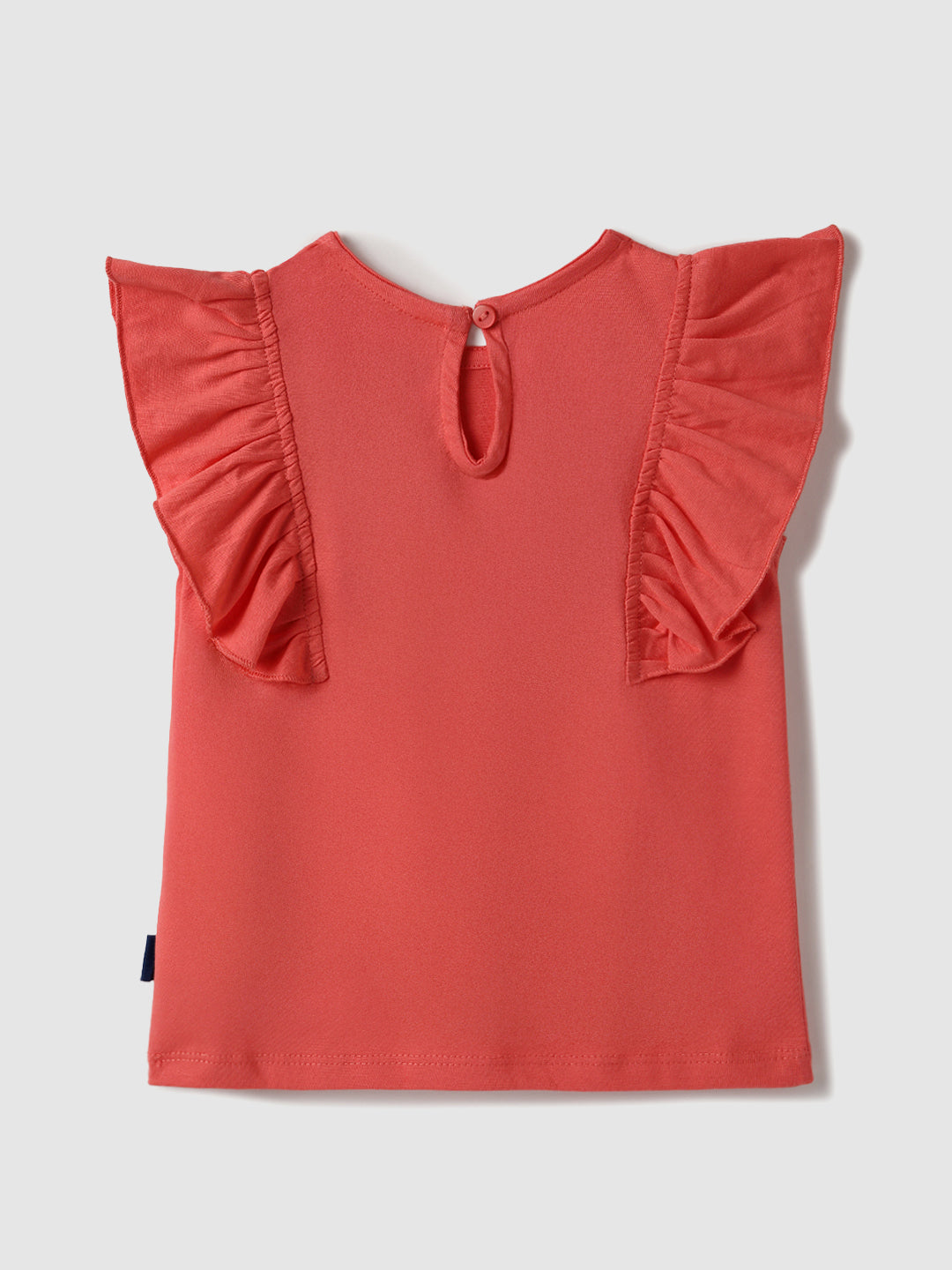 Nautinati Pack of 2 White & Red Printed Tops for Girls