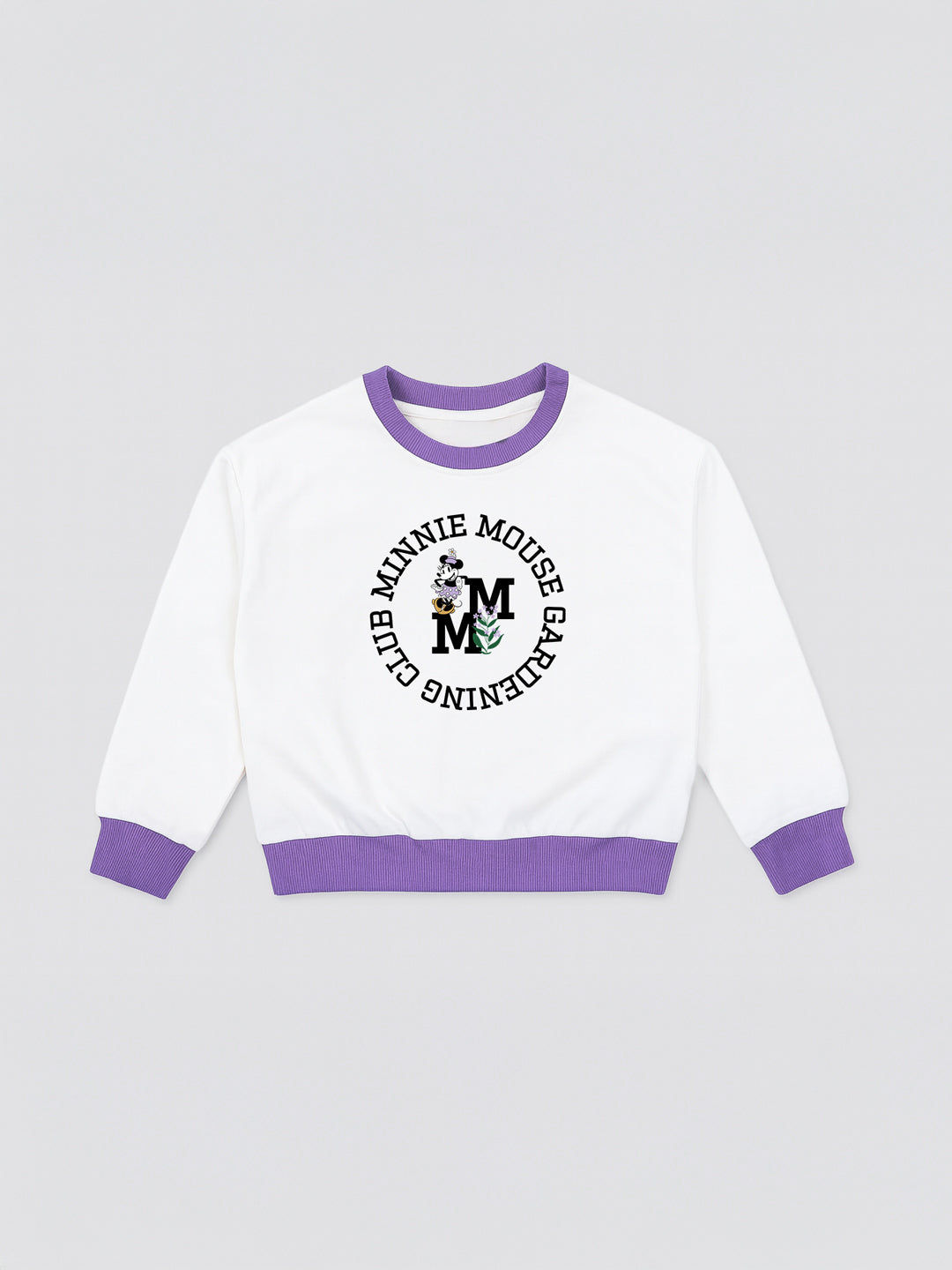 Nautinati White & Violet Typography Sweatshirt Set for Girls