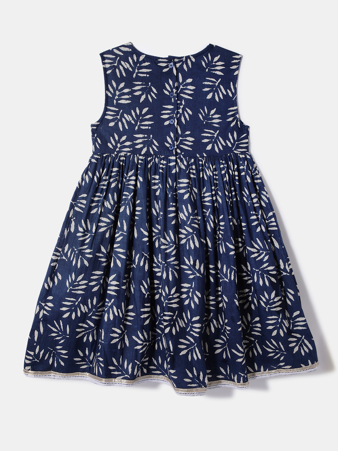 Nautinati Girls' Cotton Festive Printed Dress with Jacket | Age 2 - 10 Years