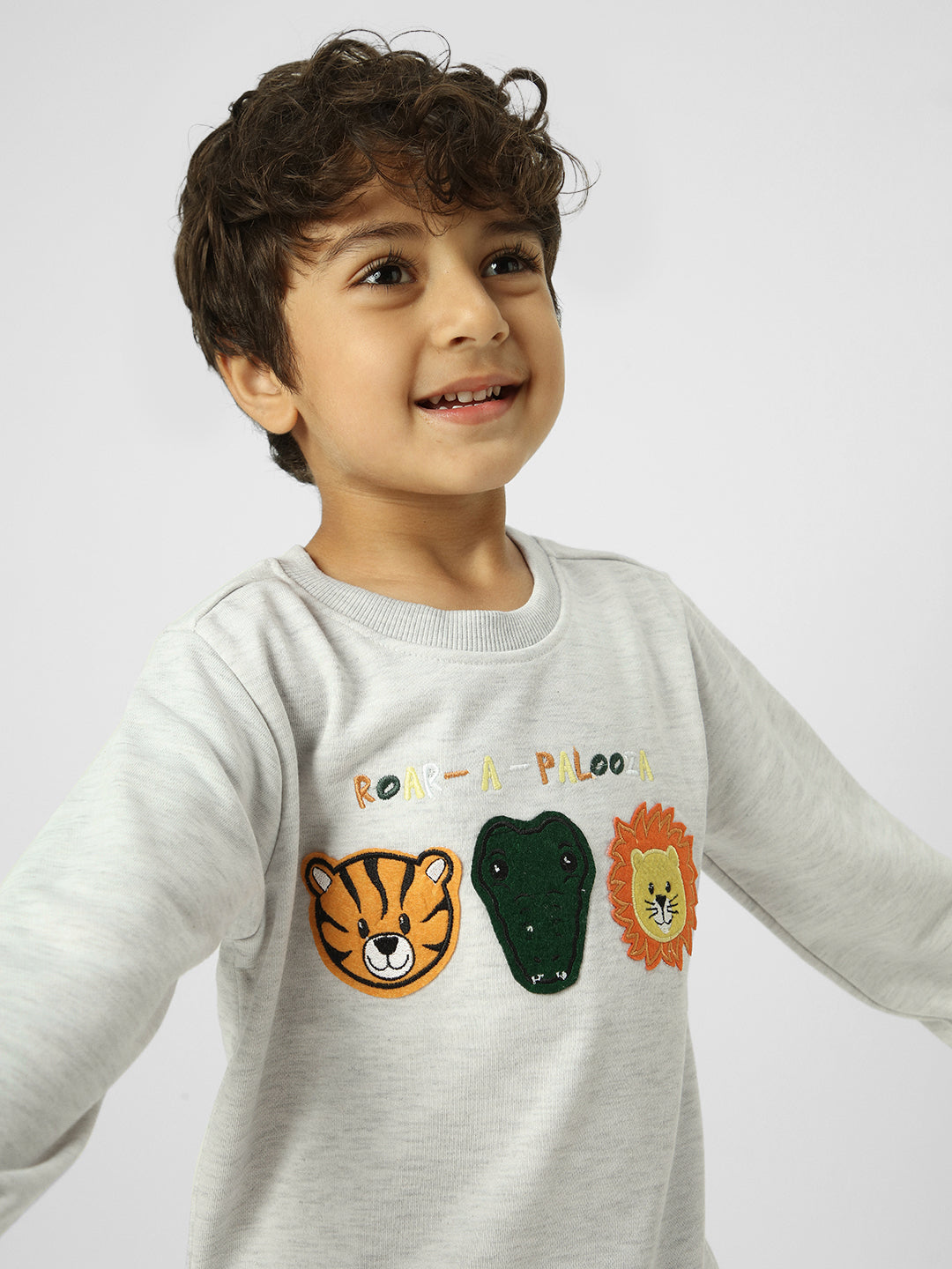 Boys Animal Printed Pullover Sweatshirt