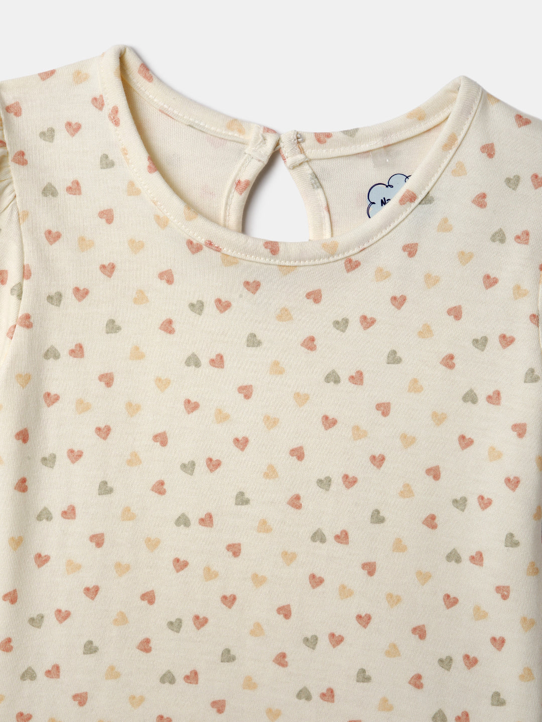 Nautinati Pack of 2 Off-white and Blue Printed Tops for Girls