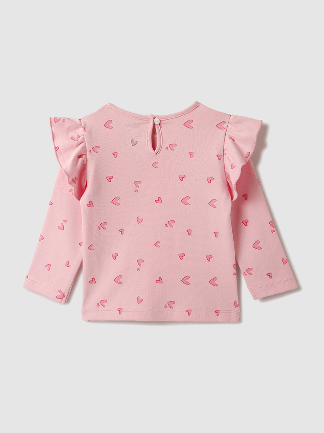 Nautinati Infant Girls’ Cotton Minnie Mouse and Heart Print Top and Solid Pants