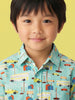 Nautinati Boys' 100% Cotton Cars Graphic Printed Resort Shirt