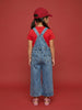 Nautinati Girls Bow Printed Regular Fit Denim Dungaree Set