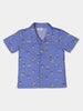 Nautinati Blue Shorts With Printed Shirt Set For Boys