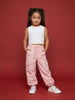 Nautinati Girls' Woven All-over Heart Print Baggy Fit Parachute Pants